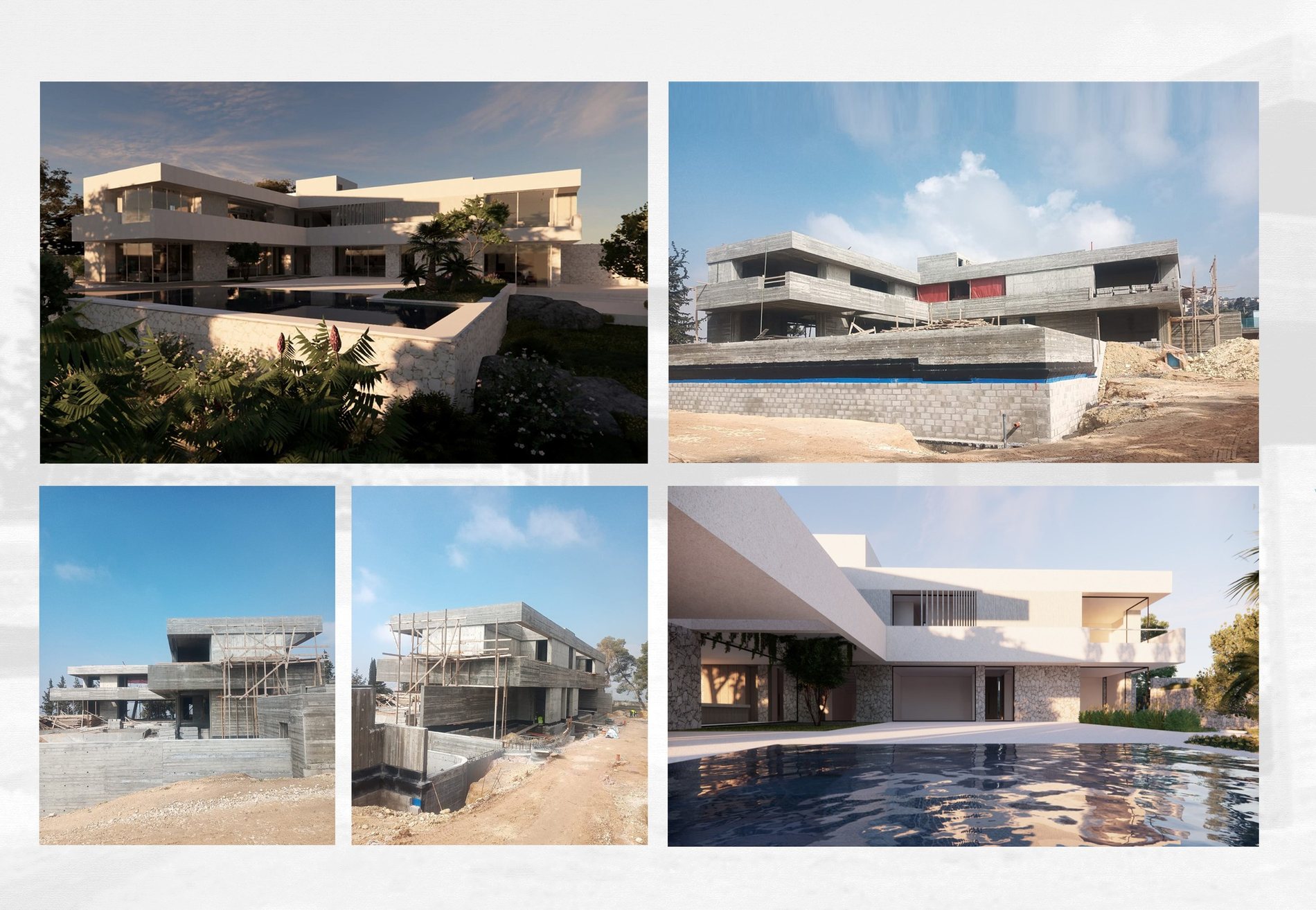Construction-stage imagery and project render